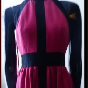 AJ Bari Silk Halter Dress Size 2 Vintage Pink